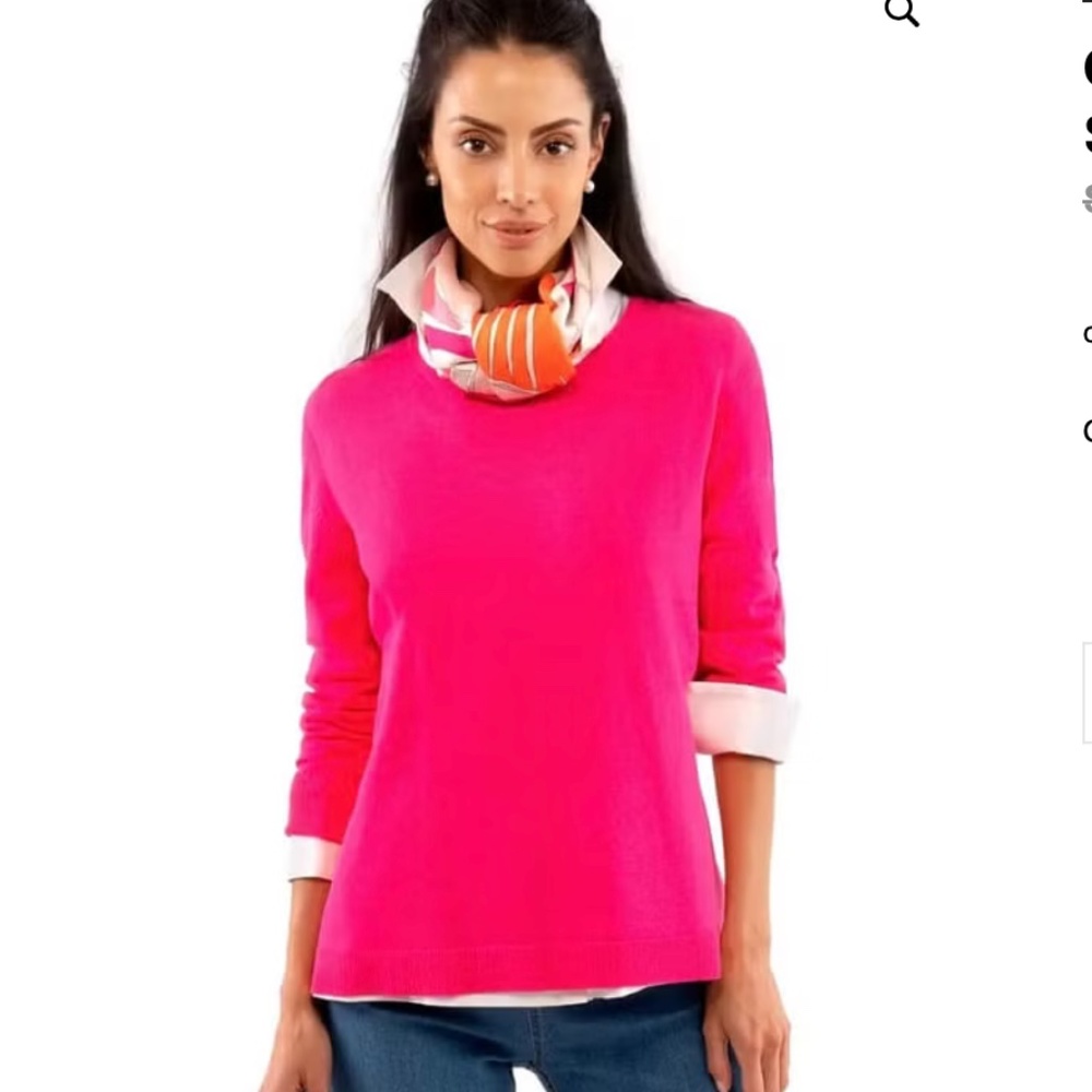 🔍   Gretchen Scott Sneek A Peak knit sweater Pink SKU#: SWCLSP